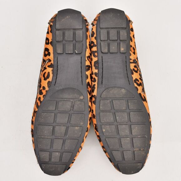 CLARKS DUNBAR DRIVER PONY HAIR SLIP-ON MOCCASIN LOAFERS LEOPARD PRINT WOMEN'S 8 - Picture 10 of 11